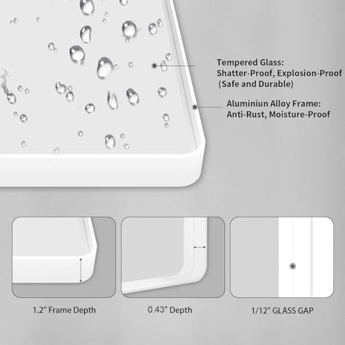 LOAAO White Metal Framed Bathroom Mirror, 20x30 Inch - Image 5