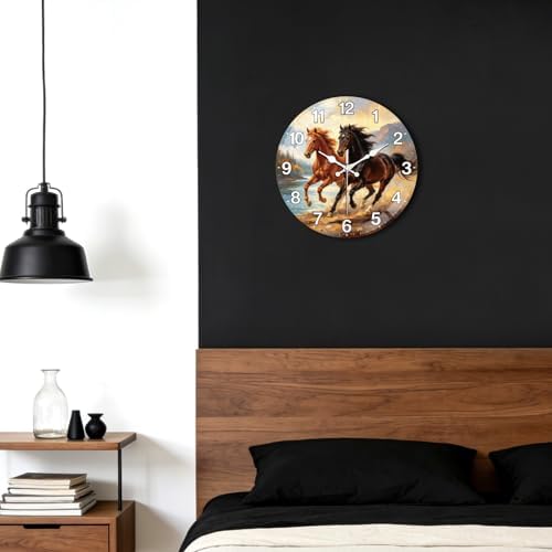 peacoblue Running Horse Wall Clocks Battery Operated - Image 5