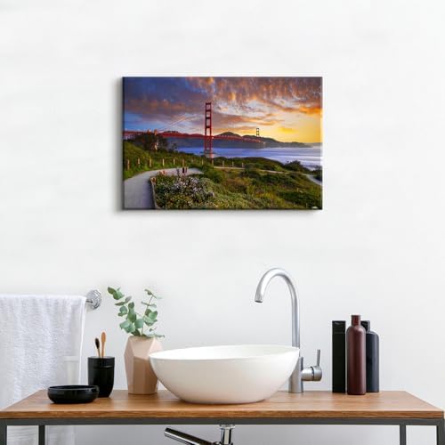 Nature Mountain Landscape Wall Art San Francisco Golden Gate Bridge Pictures - Image 3