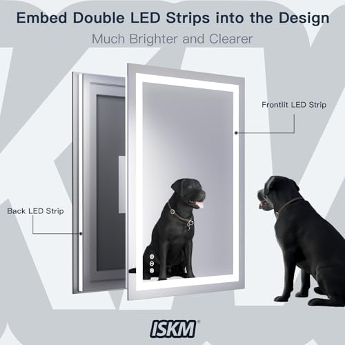 ISKM 60x36 LED Mirror for Bathroom, Front and Back Lit - Image 2