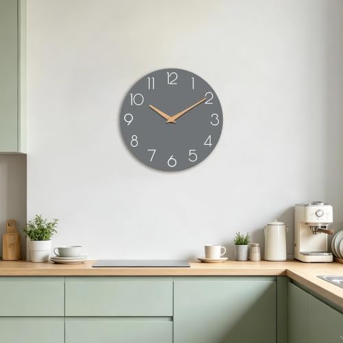 cicininc 12 Inch Battery Operated Wall Clock, Silent Analog - Image 6