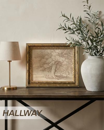 Gold Framed Tree Wall Art, Vintage Botanical Sketch Print, 13x16 Inch - Image 5