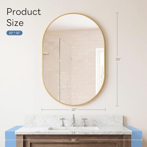 Sweetcrispy Oval Bathroom Wall Mirror, Vanity Mirror, 20x30 Inch - Image 5