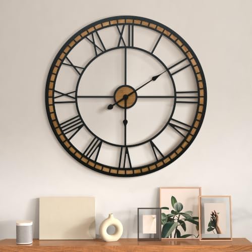 Micasso Oversized Wall Clock Decorative: 30 inch Farmhouse Battery Operated by Micasso