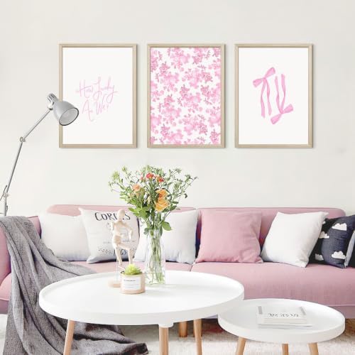 Pink Bow Floral Wall Art Preppy Canvas Room Decor How Lucky Are We Wall Art - Image 7