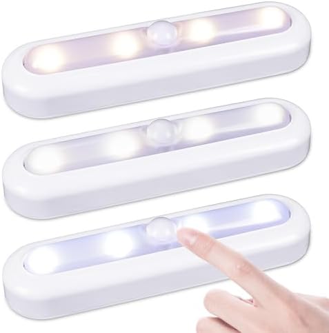 STAR-SPANGLED 7” Dimmable LED Stick on Push Tap Lights AAA Battery, 3 Pack by STAR-SPANGLED