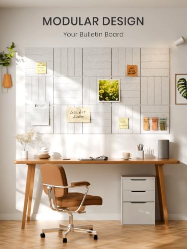 Bumusty 36" x 24" Large Cork Board Alternative, Minimalist Gray - Image 6