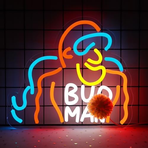 Bud Man Neon Signs for Wall Decor Neon Lights for Bedroom Led Business Signs by JFLLamp