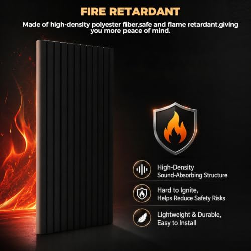 6 PCS Acoustic Panels, High Density Fireproof Noise Cancelling Foam Studio Foam - Image 5