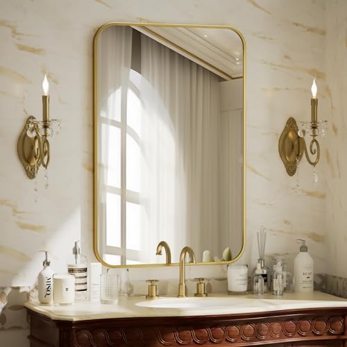 BEAUTYPEAK 24" x 36" Rectangular Aluminum Alloy Frame Wall Mounted Bathroom by BEAUTYPEAK