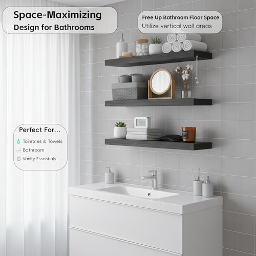 Lufia Floating Wall Shelves, MDF - Image 5