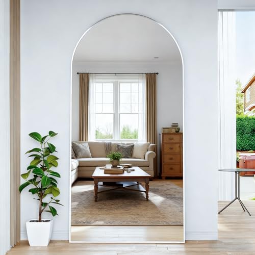 Arched Floor Mirror 76"x34" Silver Full Length Mirror - Image 4