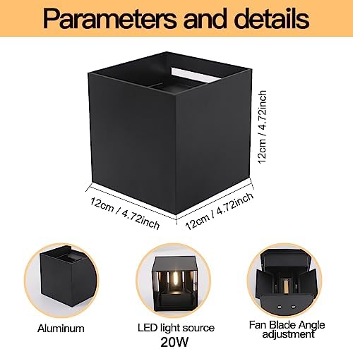 4 Pack LED Outdoor Sconces Wall Lights 20W Exterior/Interior Up and Down Lights - Image 5