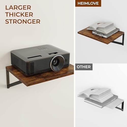 Heimlove 24W x 12D Deep Floating Shelves Set of 3 Rustic Brown - Image 5