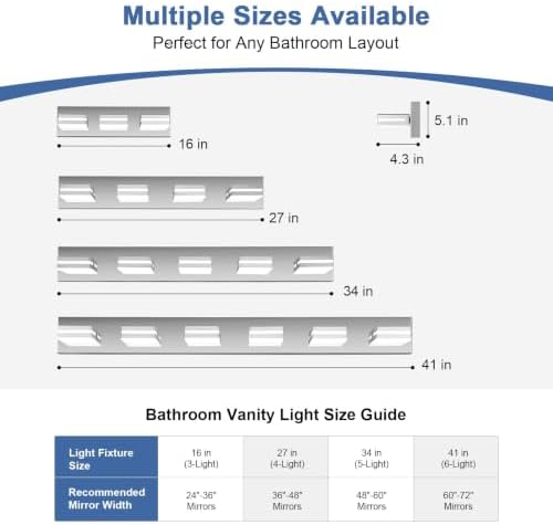 Modern LED Stainless Steel Chrome Acrylic Bathroom Lights Fixtures 3-Light - Image 4