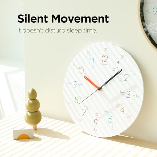 mooas Easy Learning Flatwood Wall Clock - Image 5