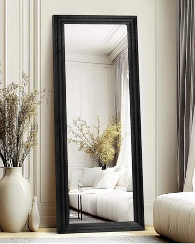 65x22in Full Length Mirror, 3-Tier Stepped Solid Wood Frame by ABSWHLM