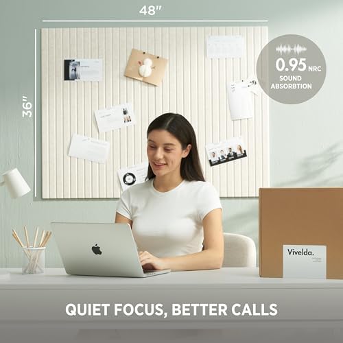VIVELDA Felt Bulletin Board Tiles 48"x36" - Image 4