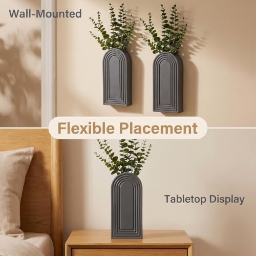 Dnnnii 2 Pack Wooden Wall Vase Set - Image 4