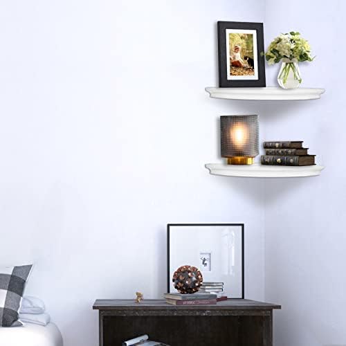 Floating Corner Wall Shelves Radial Wood Mounted Display Shelf - Image 2