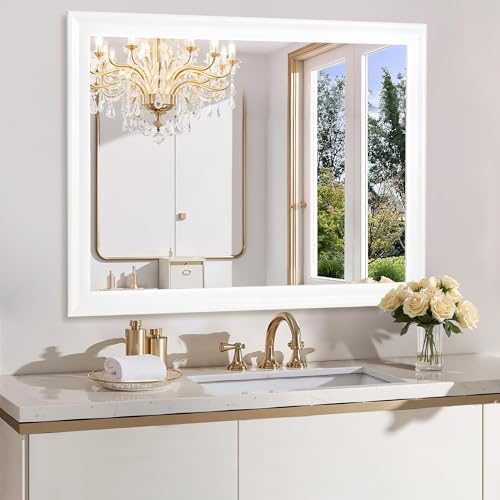 Tanmicoshomy White Rectangle Bathroom Wall Mirror 30x40 Inch - Image 2
