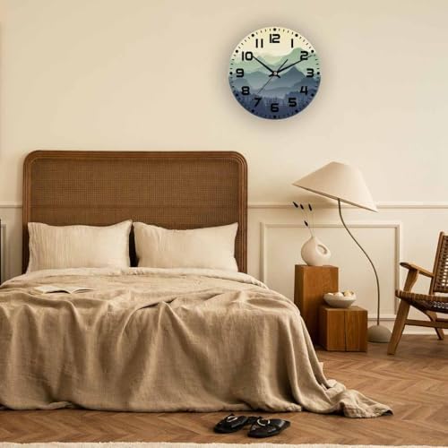 Mountain Wall Clock Battery Operated Natureforestmountainscenery Wall Clock - Image 5