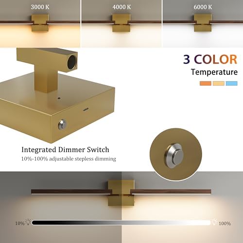Rayogale Gold & Walnut Wireless Wall Sconce - Image 3