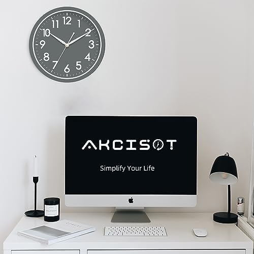 AKCISOT 10 Inch Wall Clock, Silent Battery Operated Analog Clock - Image 4