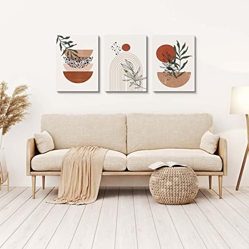 Boho Wall Art Prints, Boho Wall Decor, Abstract Geometric Prints Black Beige - Image 4