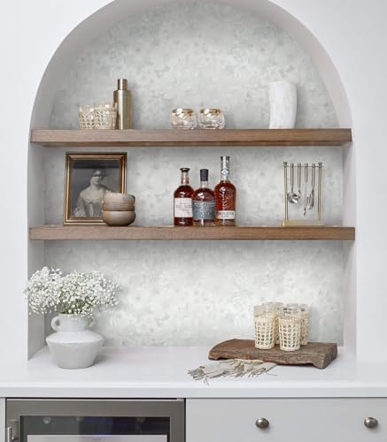 Heroad Grey Peel and Stick Wallpaper Floral Contact Paper Vintage Wall Paper - Image 3