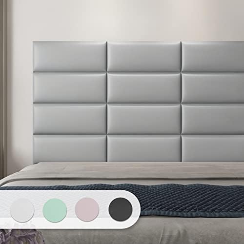 Art3d 4-Pack Peel and Stick Upholstered Headboard, 9.85 x 23.62 in by Art3d