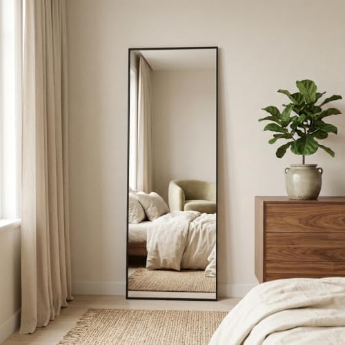 58"x21" Full Length Mirror, Floor Mirror Full Length Black by Unknown