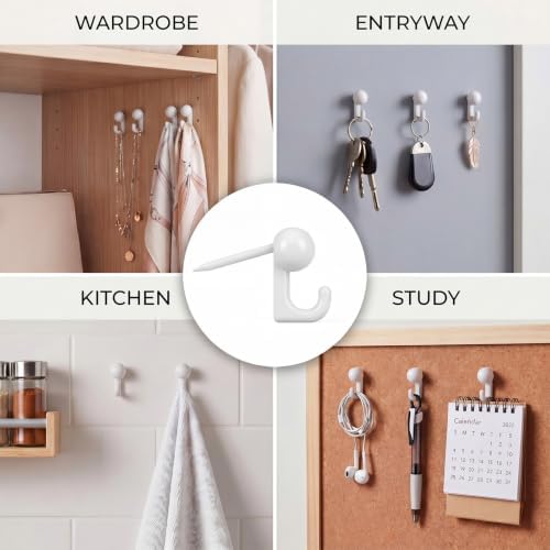 Jetec 30 Pcs Metal Push Pin Hangers Pin Wall Hook - Image 3