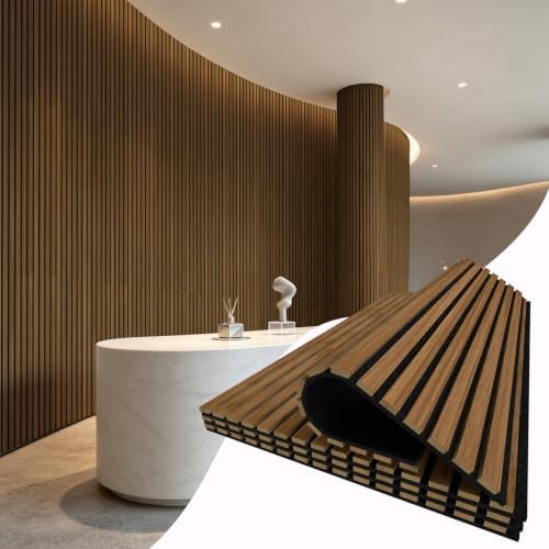 Vieshful 4-Pack Acoustic MDF Wood Slat Wall Panels by Vieshful