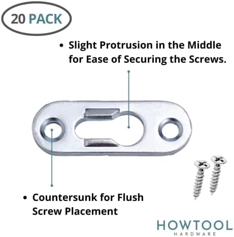 Heavy Duty Keyhole Hanger with Phillips Screws & Anchors, 20 Pack - Image 2