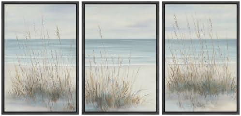 MUDECOR Framed Canvas Print Wall Art Set Coastal Dune Grass by MUDECOR