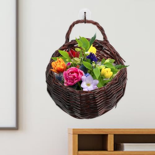 DOITOOL Rattan Woven Hanging Basket: 2PCS Wicker Wall Planter Woven Hanging - Image 3