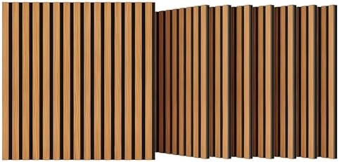 8PCS Wood Slat Acoustic Panels, Soundproof Wall Panels by Unknown