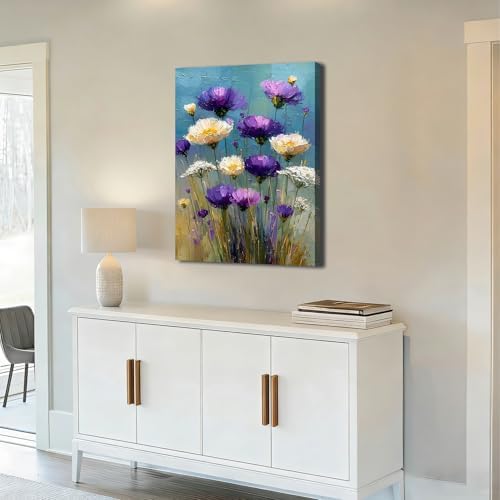 ZERILYN Ship Next Day Purple Wildflower Wall Art Canvas Prints Floral Canvas - Image 3