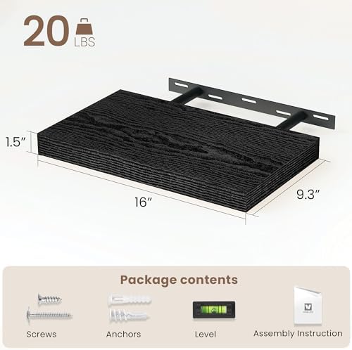 Vivelove Floating Shelves 9 inch Deep 16”Long Set of 2 - Image 3