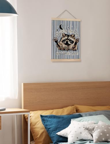 Funny Blue Striped Motivational Raccoon Poster Wall Art Framed 12x16in - Image 3