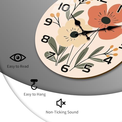 10" Boho Floral Wall Clock - Image 6