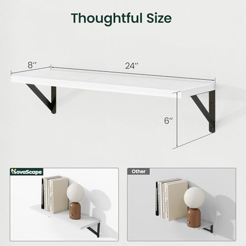 Floating Shelves, 8 Inch Deep Rustic Book Shelf - Image 3