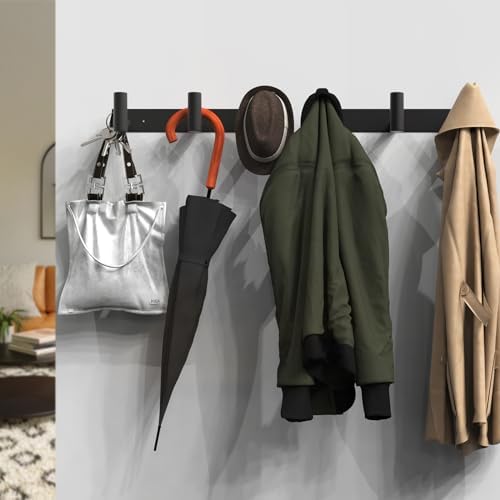 VAEHOLD Black Hat and Coat Wall Mount Rack - Image 4