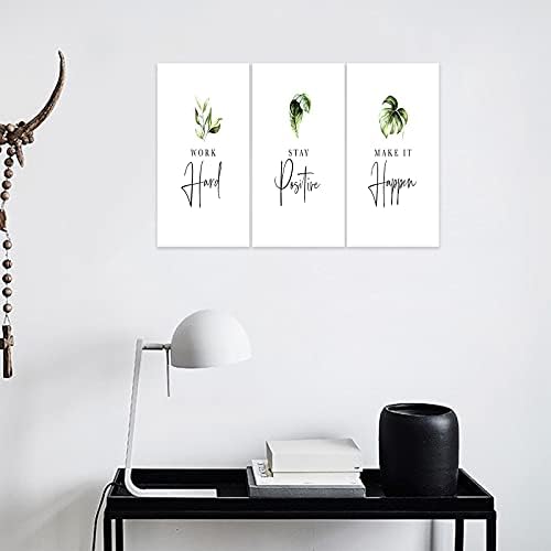 3 Piece Inspirational Wall Art, Quotes Work Stay Make it Canvas Prints - Image 4