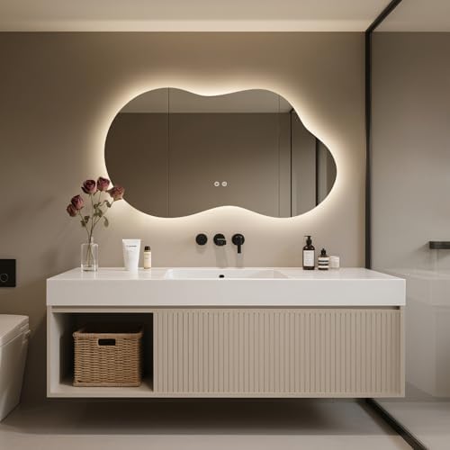WallBeyond 46"x26" Asymmetrical Bathroom Mirror - Image 2