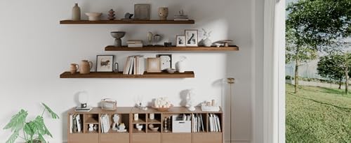 ROGMARS 72 Inches Long Walnut Floating Shelves - Image 6