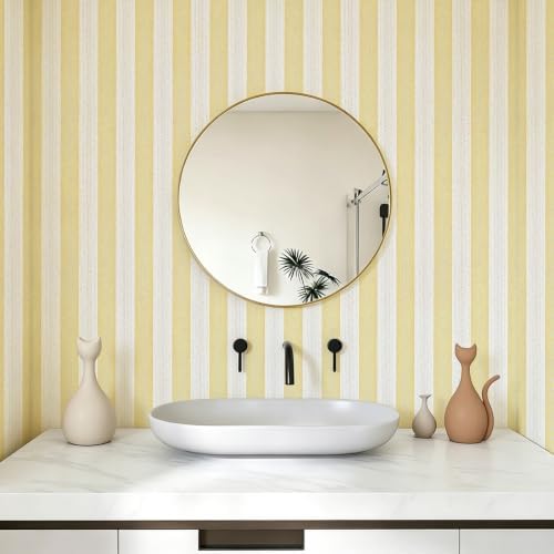 Yellow Stripe Peel and Stick Wallpaper 15.7" x 118" - Image 4