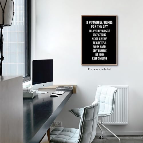 8 Powerful Words For The Day Motivational Canvas Wall Art, Positive Affirmation - Image 3