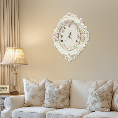 European Style Resin Wall Clock, Retro Silent Clock - Image 7